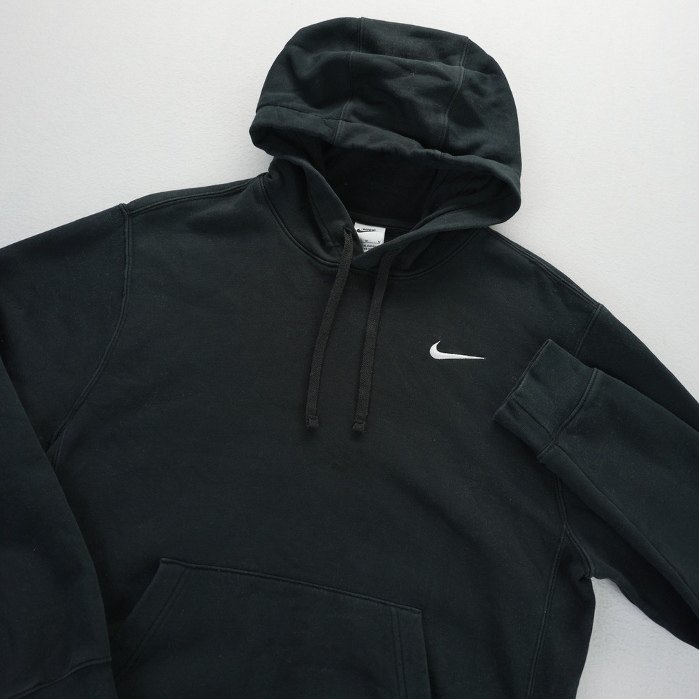 Nike Mens Sportswear Club Fleece Hoodie Black Embroidered Swoosh Medium